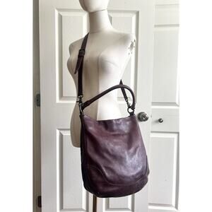 FRYE Melissa Slouchy Burgundy Antique Leather Large Hobo Crossbody Purse Bag